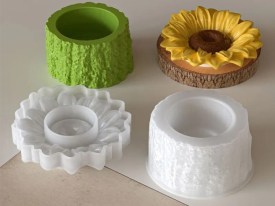 Molde silicona pote tapa girasol 